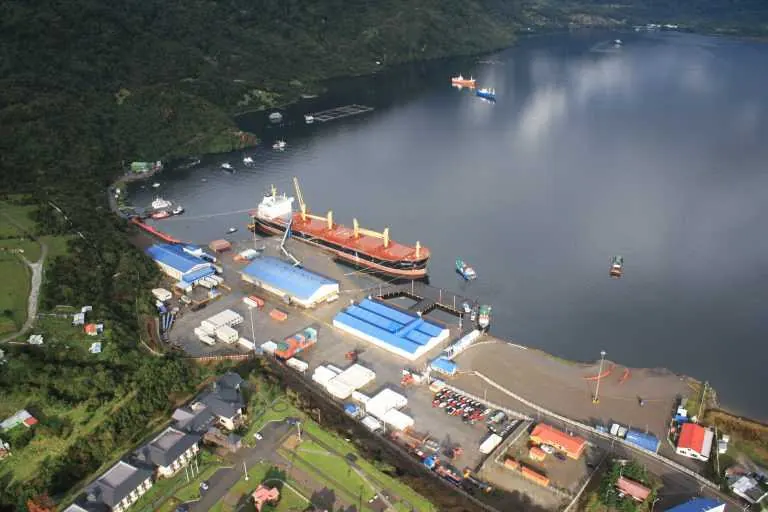 Puerto Chacabuco en la Región de Aysén