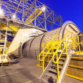 Ball mill at a Copper Mine in Chile at dawn.